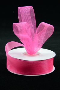 Organza Ribbon , Shocking Pink, 7/8 Inch x 25 Yards (1 Spool) SALE ITEM
